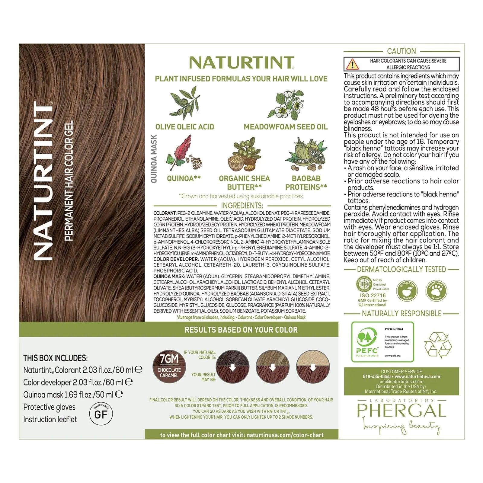 Naturtint Permanent Hair Color 7GM Chocolate Caramel (Pack of 6), Ammonia Free, Vegan, Cruelty Free, up to 100% Gray Coverage, Long Lasting Results (Packaging may vary) - Evallys.com # #