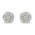 10KT White Gold Diamond Flower Stud Earring (1/2 cttw, I-J Color, I1-I2 Clarity) - Evallys.com # #