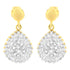 10K Yellow Gold 1/4 Cttw Round and Baguette-Cut Diamond Cluster Drop and Dangle Stud Earrings (I-J Color, I2-I3 Clarity) - Evallys.com # #