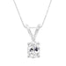 IGI Certified 14K White Gold 1/5 cttw Oval-cut Solitaire Diamond 18" Pendant Necklace (H-I Color, I1 Clarity) - Evallys.com # #