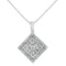 10KT White Gold 1/2 cttw Diamond Square Pendant Necklace (I-J Color, I2-I3 Clarity) - Evallys.com # #