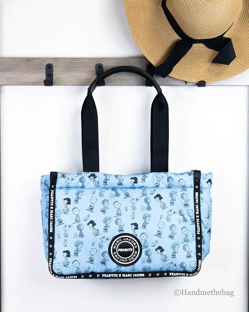 Marc Jacobs X Peanuts Blue Medium Nylon Tote Bag - Evallys.com # #