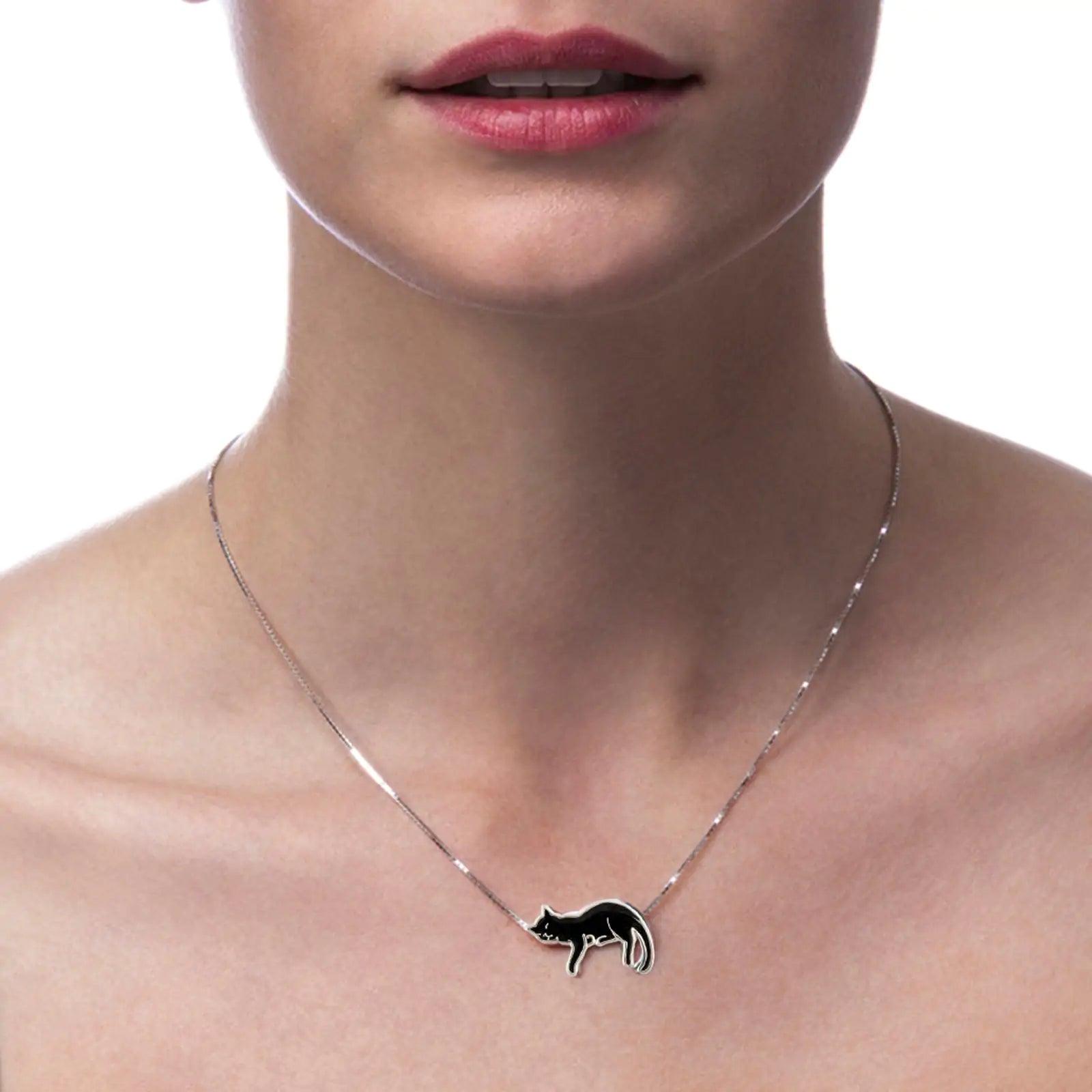 Cat Necklace and Earrings Set - Evallys.com