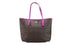 Coach (5696) Graphite Brown Dark Magenta Coated Canvas City Tote Shoulder Bag - Evallys.com # #