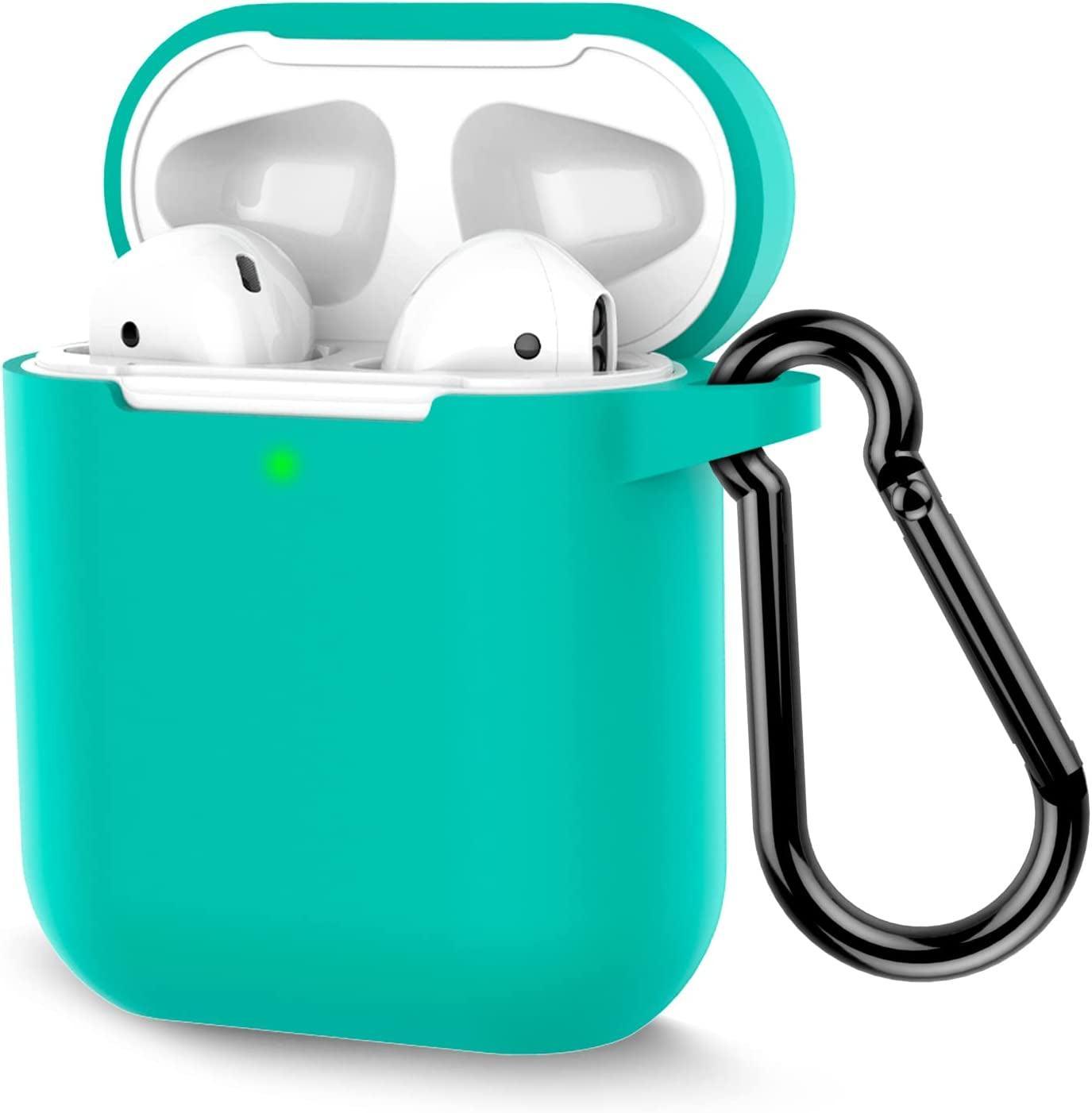 Coffea Protective Silicone Case with Keychain for Apple Airpods 2 (Black) - Evallys.com # #