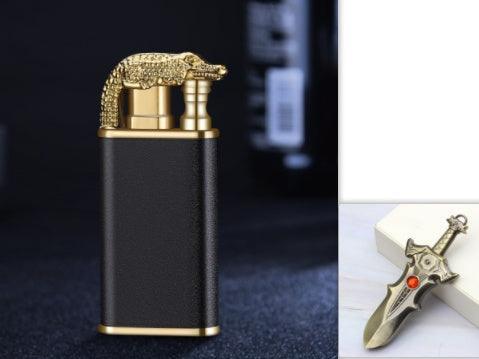 Creative Blue Tiger Double Fire Metal Winproof Lighter Inflatable Lighter - Evallys.com # #