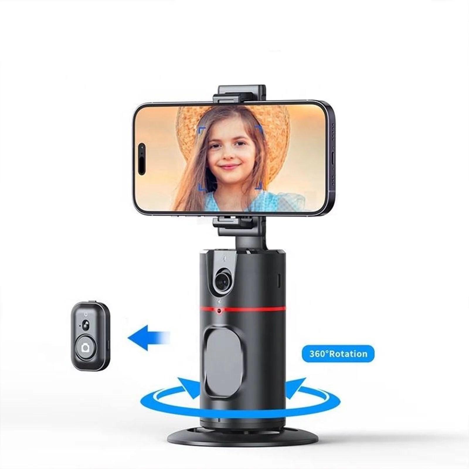 Ohhgo Auto Face Tracking Phone Holder Tripod, No App Required, 360° Rotation Smart Face Body Tracking Tripod Selfie Phone Camera Mount Cell Phone Stand for TIK Tok, Vlog, Live Streaming, Youtube Video - Evallys.com # #