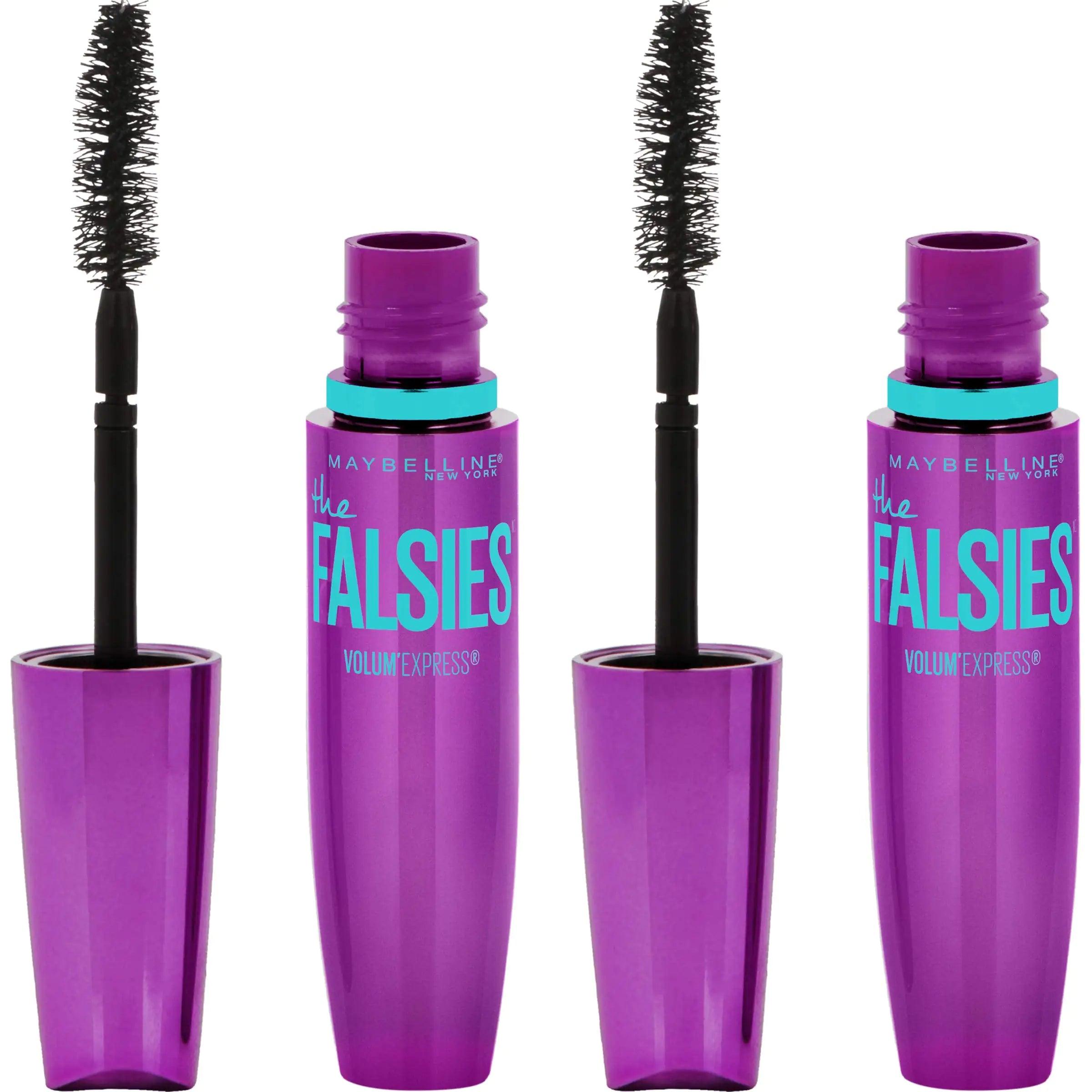 Maybelline Volum' Express Falsies Volumizing, Washable Mascara, Blackest Black, 2 Count 0.25 Fl Oz (Pack of 2) - Evallys.com # #