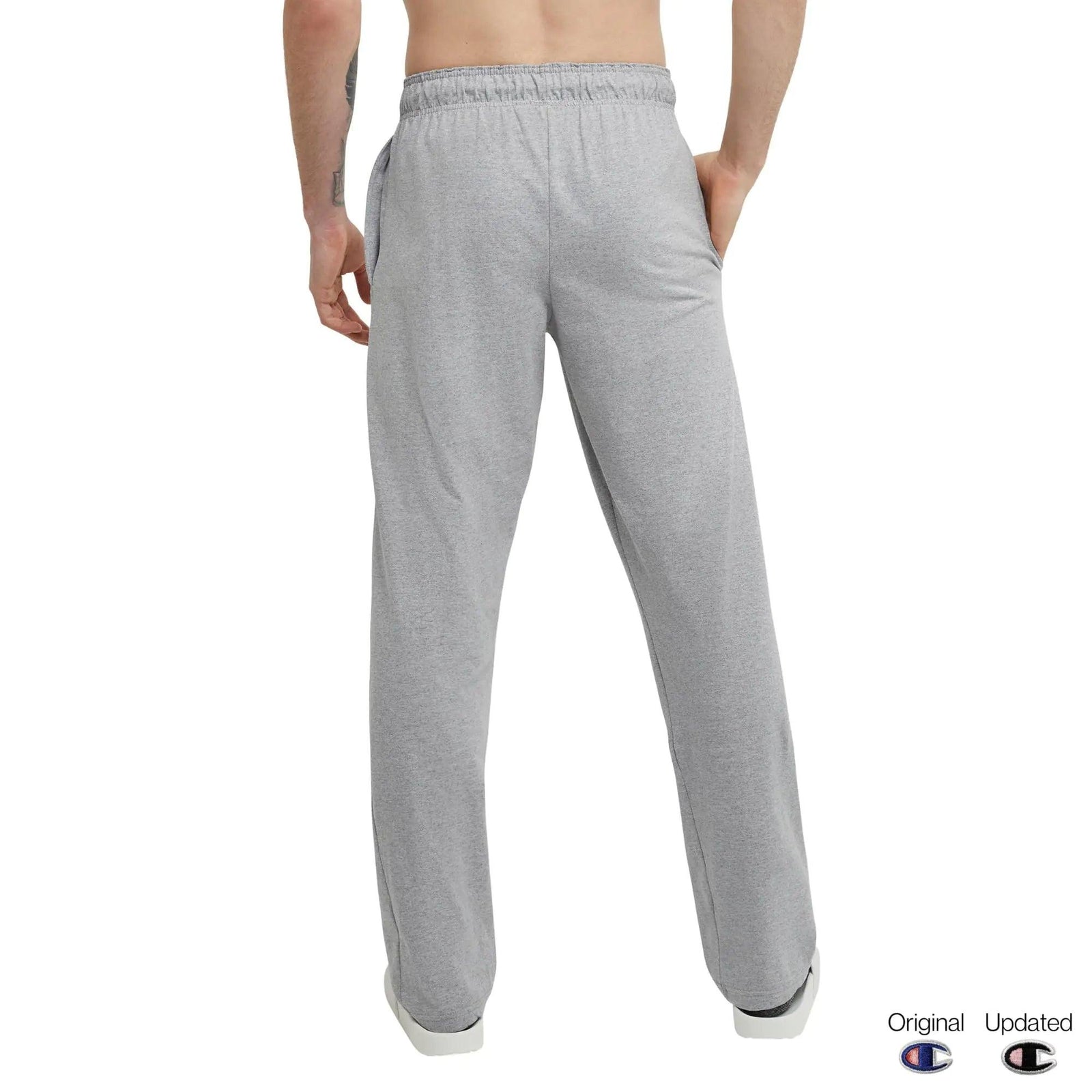 Champion Men's Lightweight Open-Hem Lounge Pants 3X-Large Oxford Gray C Patch Logo - Evallys.com # #