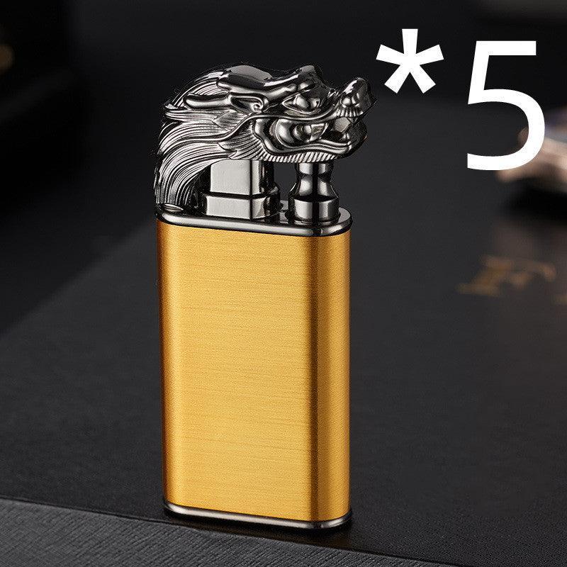 Creative Blue Tiger Double Fire Metal Winproof Lighter Inflatable Lighter - Evallys.com # #