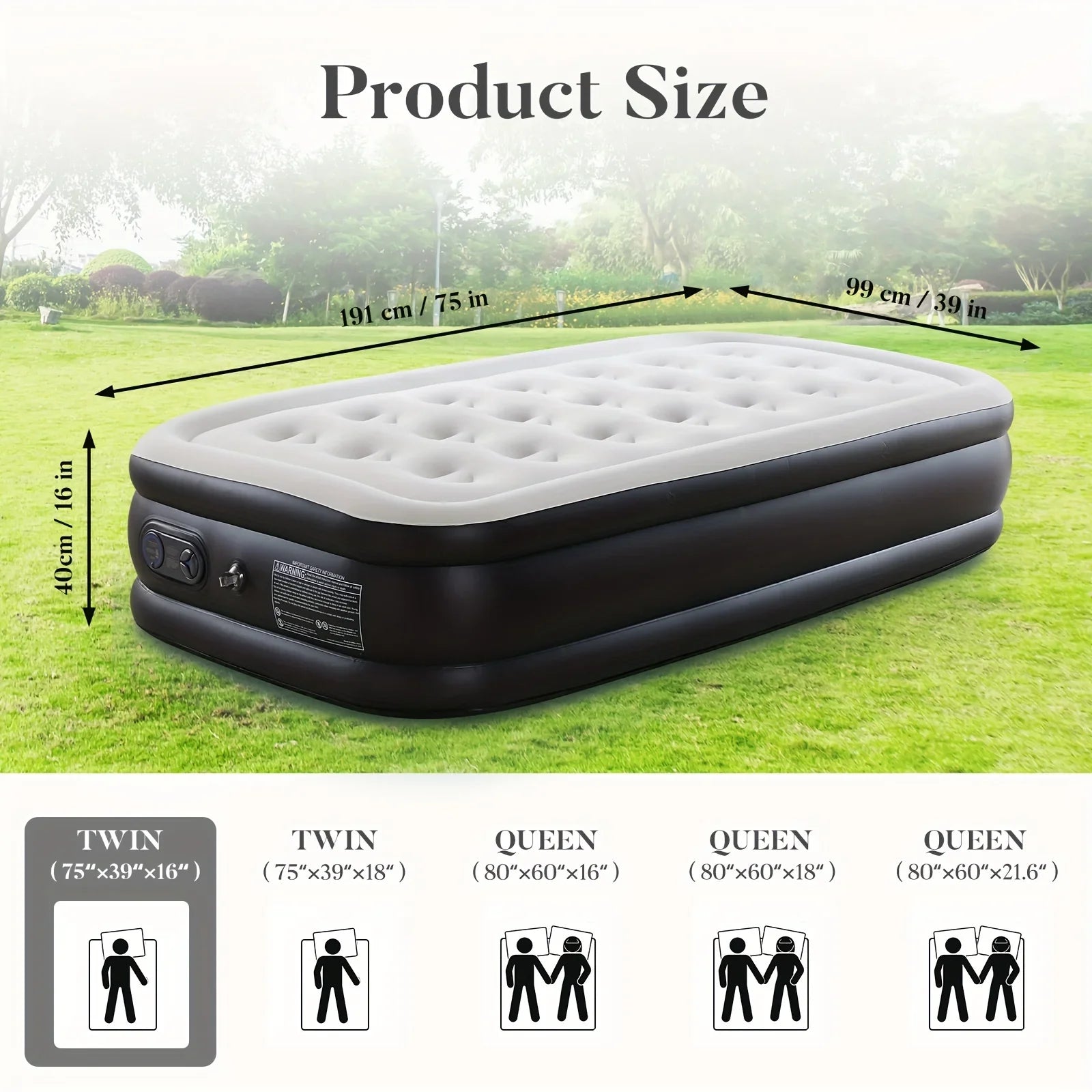 Experience Outdoor Adventures with our Tough, Anti- deformation Premium Camping Air Mattress- Includes Soft Flocking Top for Comfort and Dryness, Enhanced with Honeycomb Columns, PVC, and a High Capacity Pump for Easy Inflati - Evallys.com