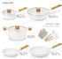 Cookware Set Nonstick 100% PFOA Free Induction Pots and Pans Set with Cooking Utensil Pack13 – White - Evallys.com # #