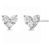 10K White Gold Diamond 3 Stone Trio Heart Stud Earring (I-J Color, I1-I2 Clarity) - Evallys.com # #