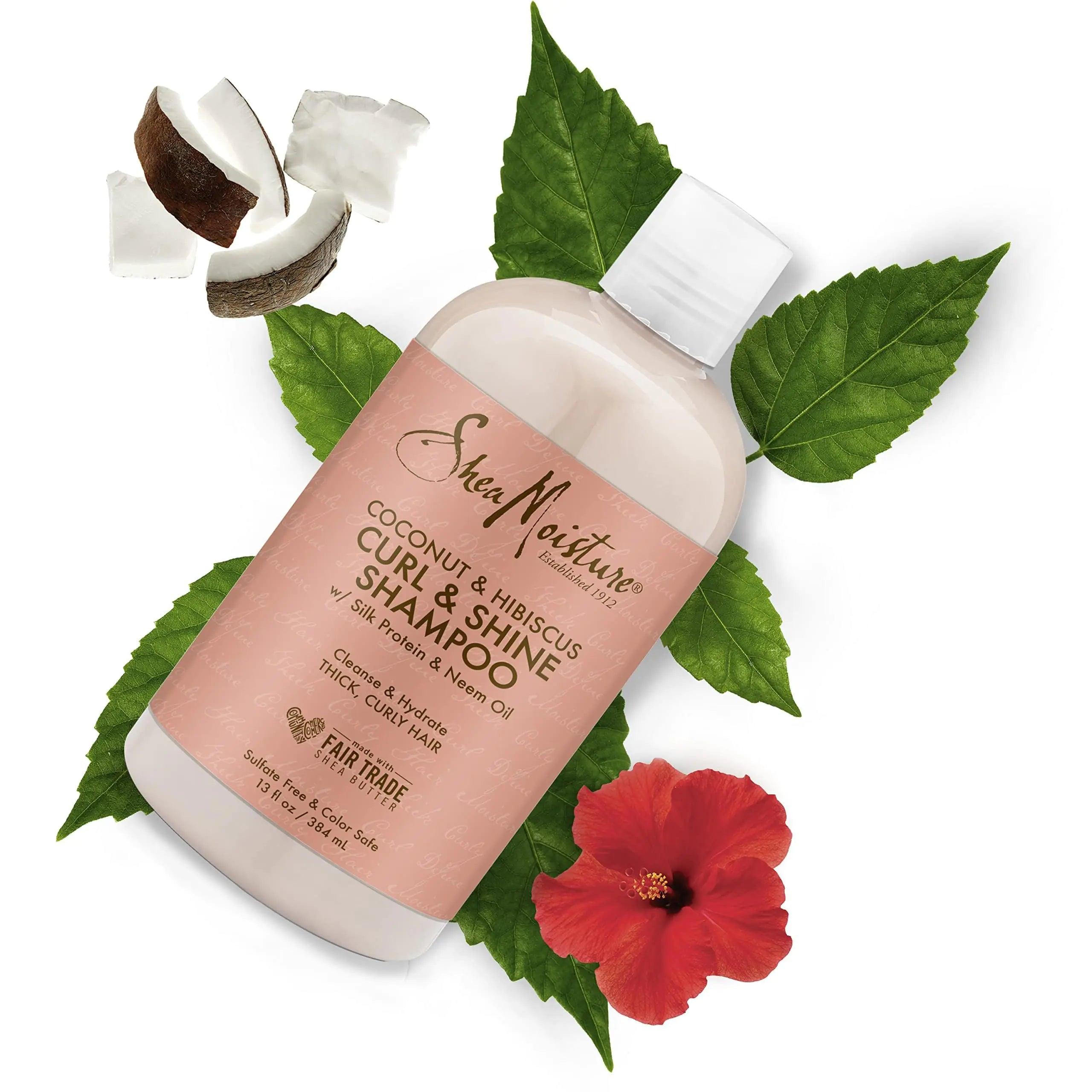 SheaMoisture Curl and Shine Coconut Shampoo Coconut and Hibiscus for Curly Hair Paraben Free Shampoo 13 oz 13 Fl Oz (Pack of 1) - Evallys.com # #