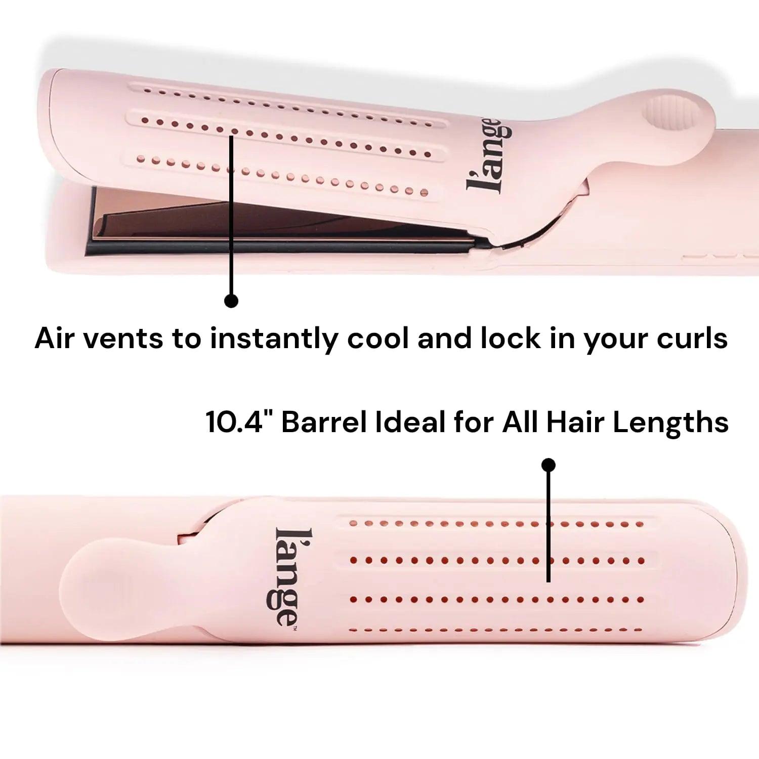 L'ANGE HAIR Le Duo Standard 360° Airflow Styler | 2-in-1 Curling Wand & Titanium Flat Iron Hair Straightener | Professional Hair Curler with Cooling Air Vents | Dual Voltage & Adjustable Temp (Blush) Blush Standard - Evallys.com # #