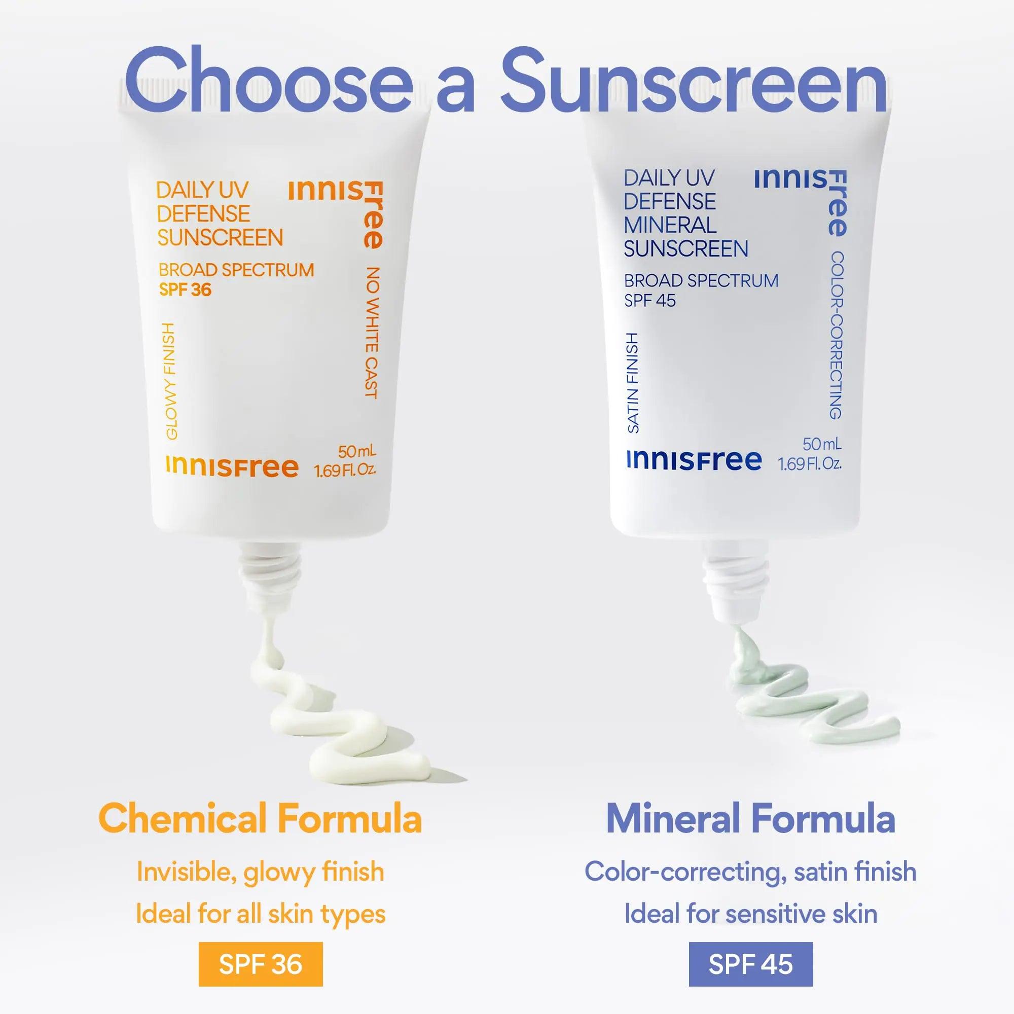 innisfree Daily UV Defense Sunscreen Broad Spectrum SPF 36, Invisible Korean Sunscreen with No White Cast 1.69 oz / 50 ml - Evallys.com # #