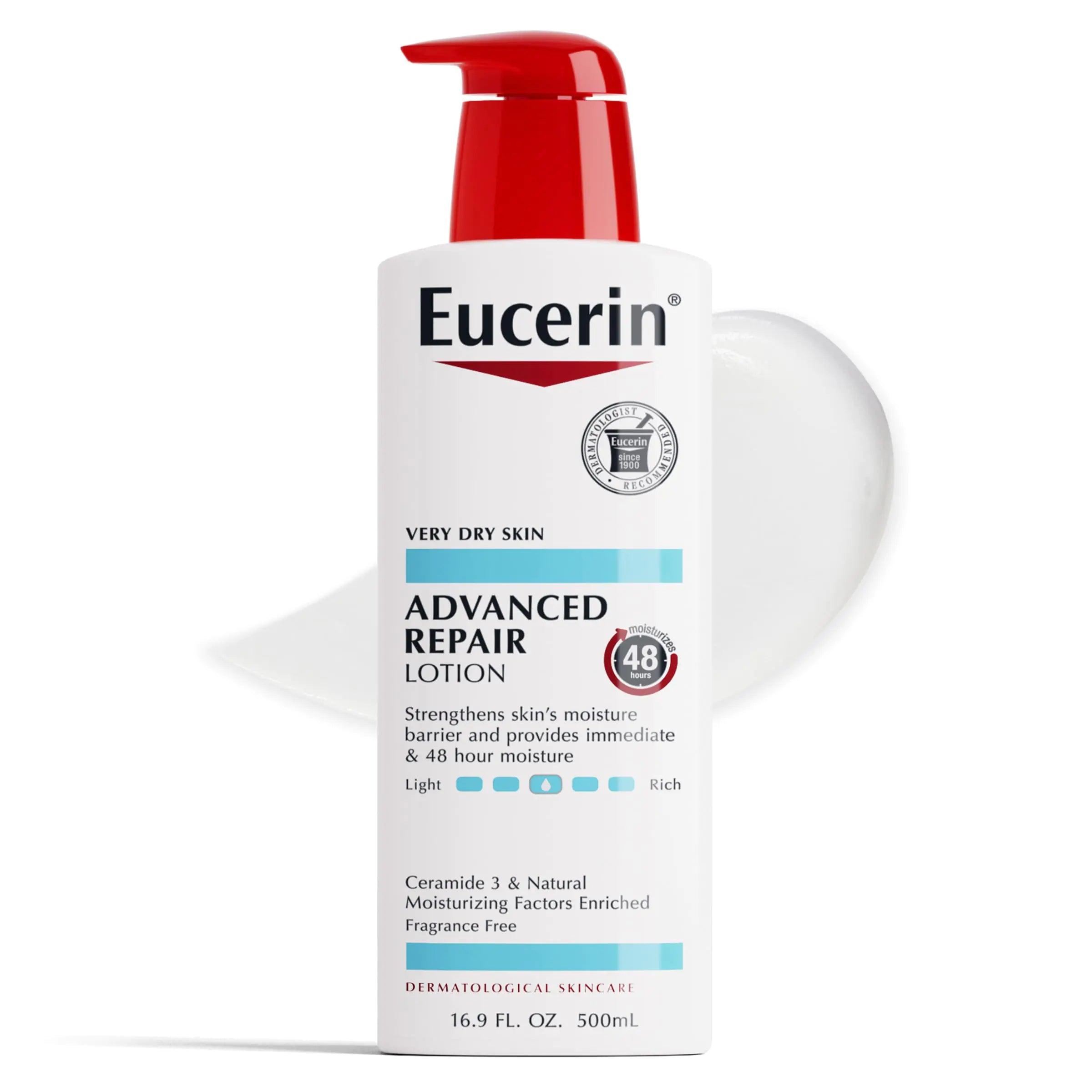 Eucerin Advanced Repair Body Lotion for Very Dry Skin, Unscented Lotion Formulated with Ceramides, 16.9 Fl Oz Bottle - Evallys.com # #