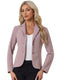 Allegra K Women's Work Office Blazer Stretch Lapel Collar Long Sleeve Jacket Suit Blazer X-Large Dusty Pink - Evallys.com # #