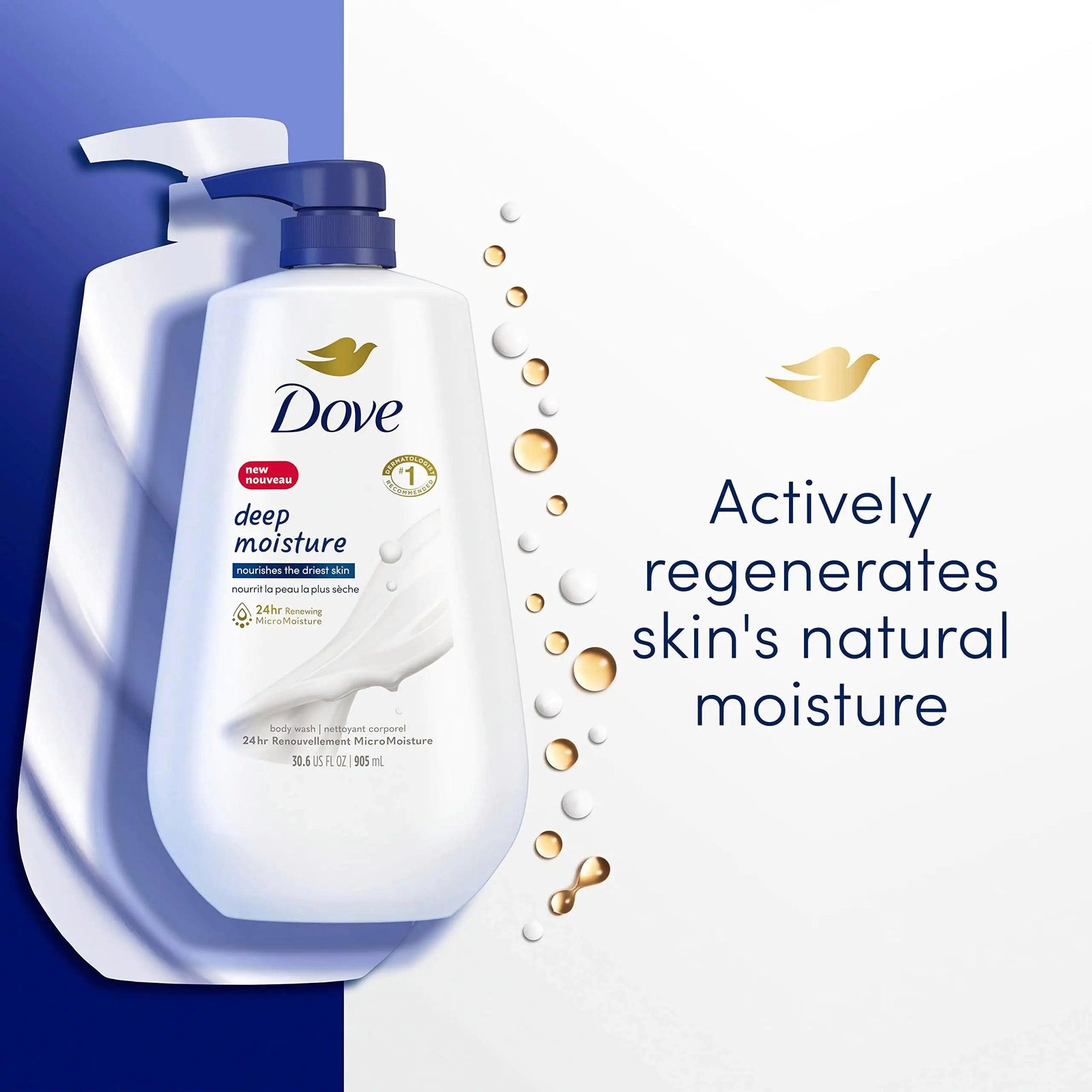 Dove 72h Full Body Deodorant Cream Coconut Vanilla 2.5 oz & Deep Moisture Body Wash Dry Skin Pump 30.6 oz Deodorant + Body Wash, Deep Moisture - Evallys.com # #