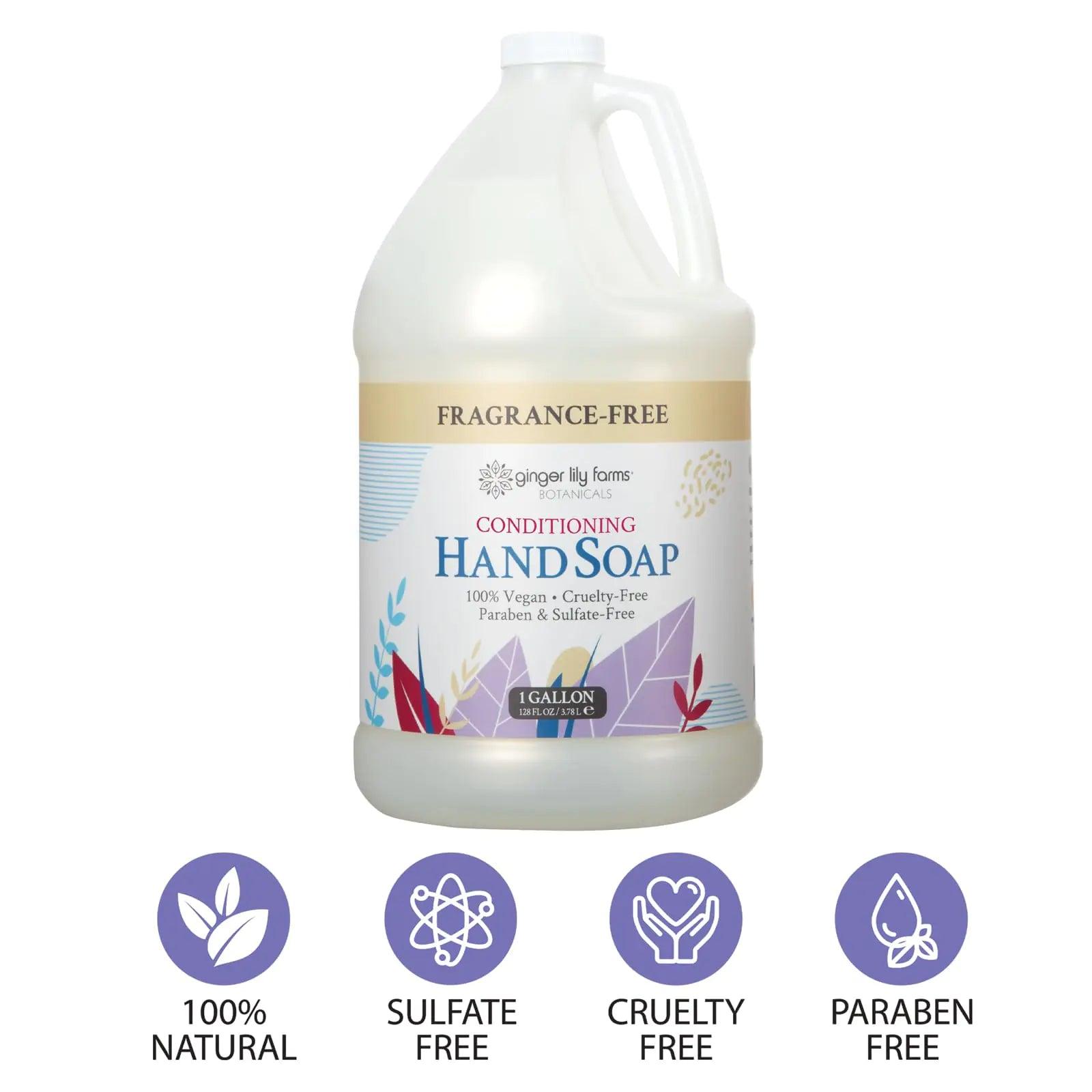 Ginger Lily Farms Botanicals All-Purpose Natural Fragrance-Free Hand Soap, Liquid Hand Soap Refill, 128 Ounces, 1 Gallon (Case of 4) 128 Fl Oz (Pack of 4) - Evallys.com # #