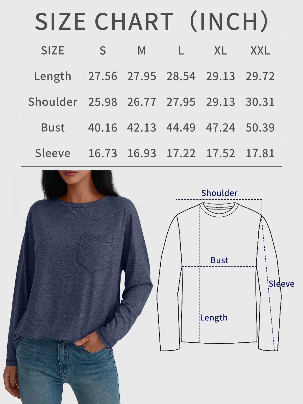 AUTOMET Womens Tops Long Sleeve Shirts Casual Basic Crewneck Oversized Tee Loose Fit Fall Fashion Clothes 2024 Outfits Darkblue Small - Evallys.com # #