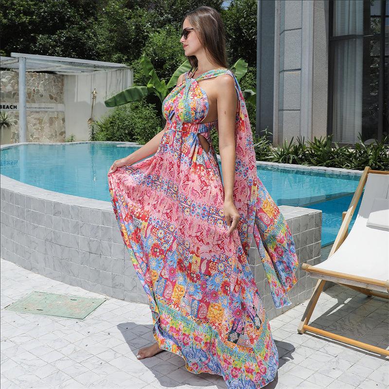 Women's Floral Style Large Hem Dress - Evallys.com # #