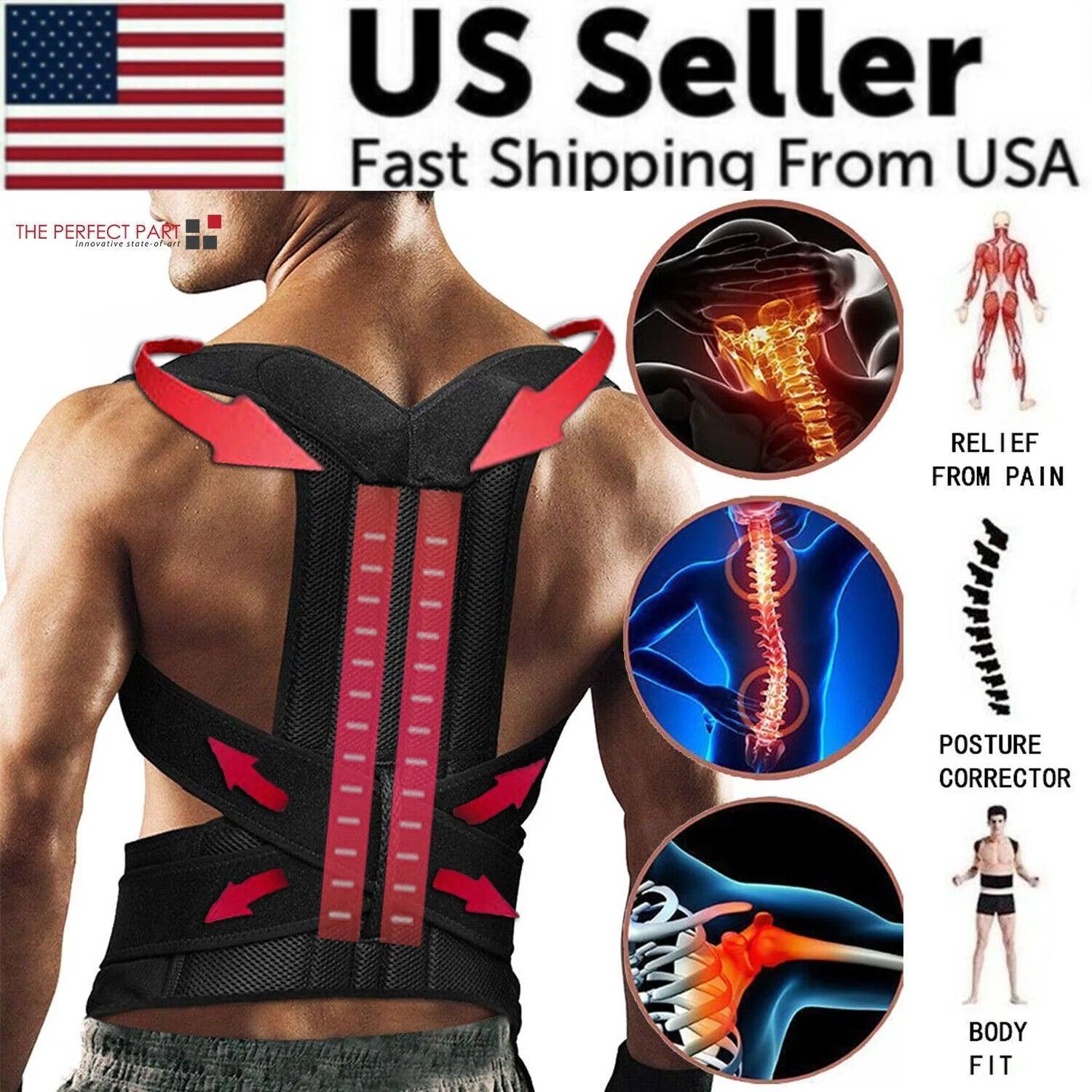 Adjustable Posture Corrector Low Back Support Shoulder Brace Belt for Men Women - Evallys.com # #