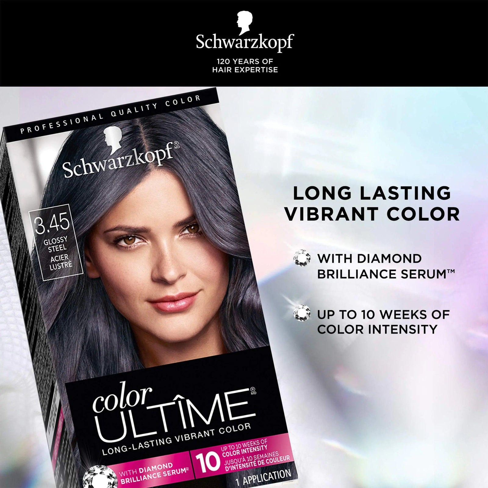 Schwarzkopf Color Ultime Metallic Permanent Hair Color Cream, 3.45 Glossy Steel 0.48 Fl Oz (Pack of 12) - Evallys.com # #