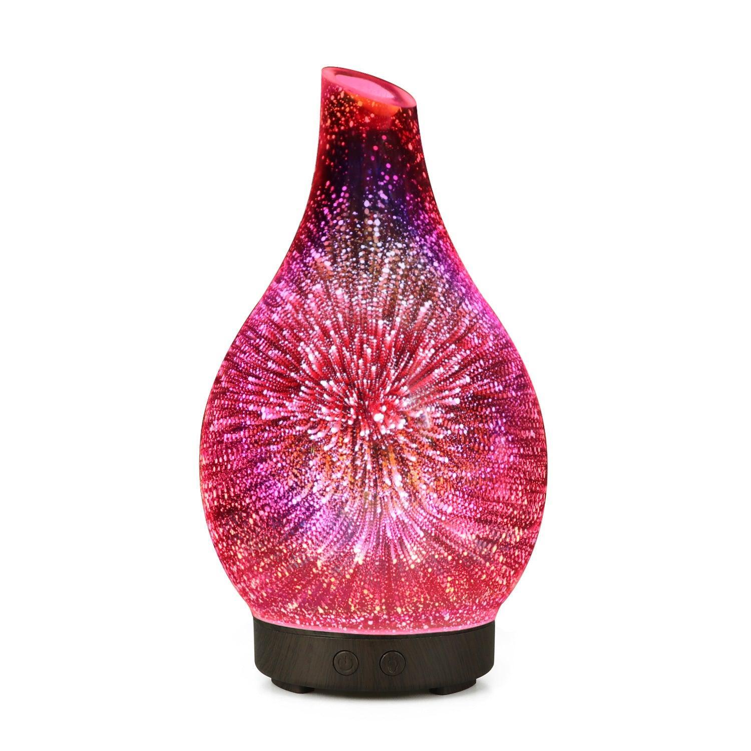 3D Glass Colorful Firework Essential Oil Lamp Aroma Diffuser - Evallys.com # #