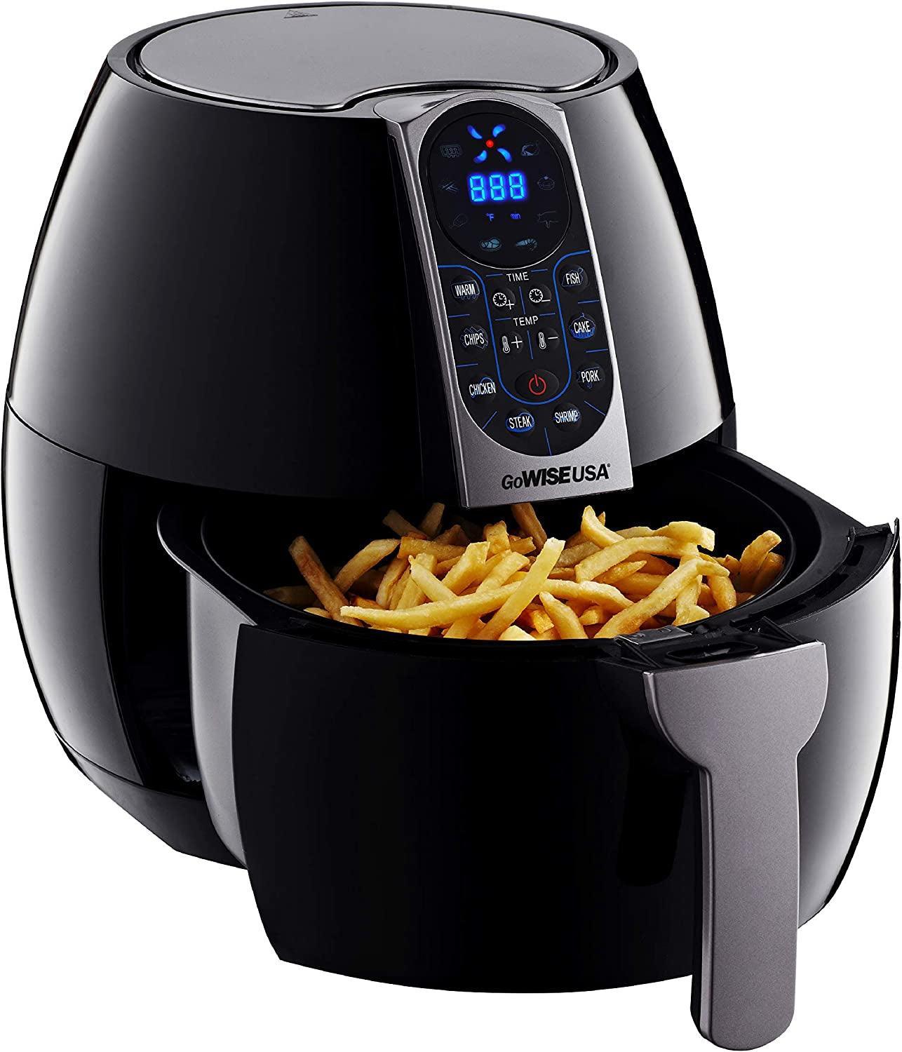 Gowise USA 3.7-Quart Programmable Air Fryer with 8 Cook Presets, GW22638 - Black - Evallys.com # #