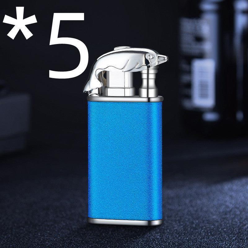 Creative Blue Tiger Double Fire Metal Winproof Lighter Inflatable Lighter - Evallys.com # #