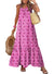 Dokotoo Women Summer Dresses 2024 Spaghetti Strap Scoop Neck Smocked Ruffle Flowy Boho Maxi Dress Small Rose - Evallys.com