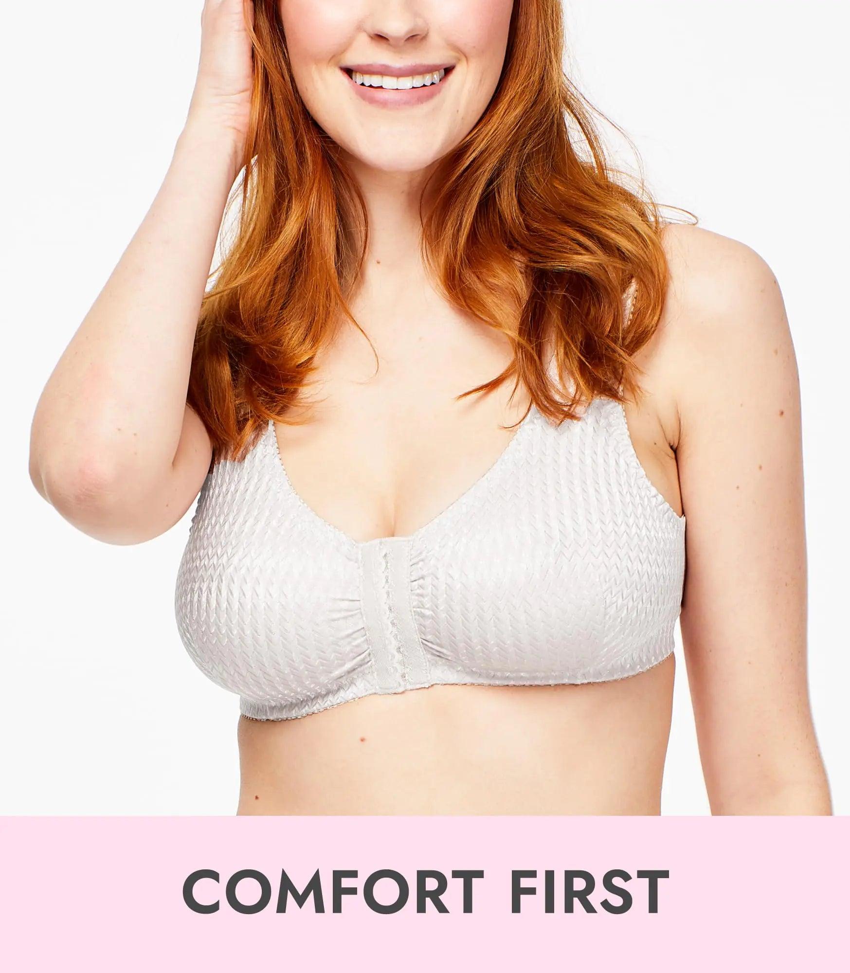 Carole Martin Full-Freedom Comfort Front Closure Bra for Women, Wireless 42 White - Evallys.com # #