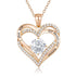 Rose Gold Pendant Necklaces for Women, Heart Crystal Diamond I Love You Always and Forever Necklace for Girlfriend Mother Daughter Wife Gift - Evallys.com # #