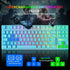 Gaming Keyboard and Mouse Combo, 88 Keys Compact Rainbow Backlit Mechanical Touch Keyboard, RGB Backlit 6400 DPI Lightweight Gaming Mouse with Honeycomb Case for Windows PC Gamers (Blue) - Evallys.com # #