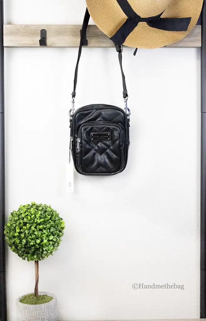 Marc Jacobs Pillow Small Black Quilted Leather Crossbody Bag - Evallys.com # #