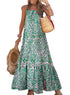Dokotoo Women Summer Dresses 2024 Spaghetti Strap Scoop Neck Smocked Ruffle Flowy Boho Maxi Dress Small Rose - Evallys.com