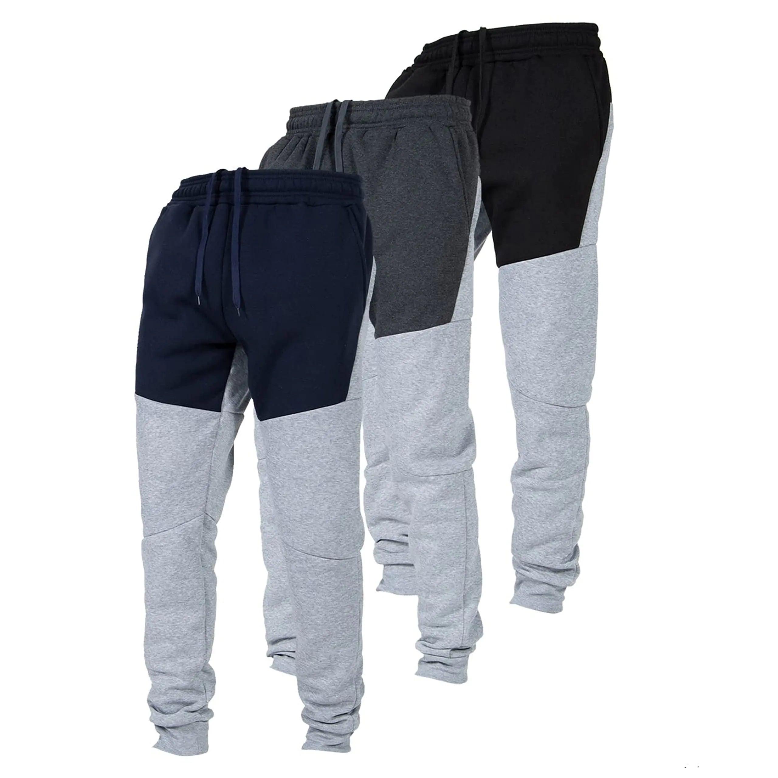 Ultra Performance 3 Pack Fleece Active Tech Joggers for Men, Mens Sweatpants with Zipper Pockets 3X Color Block Navy / Color Block Black / Color Block Charcoal - Evallys.com # #