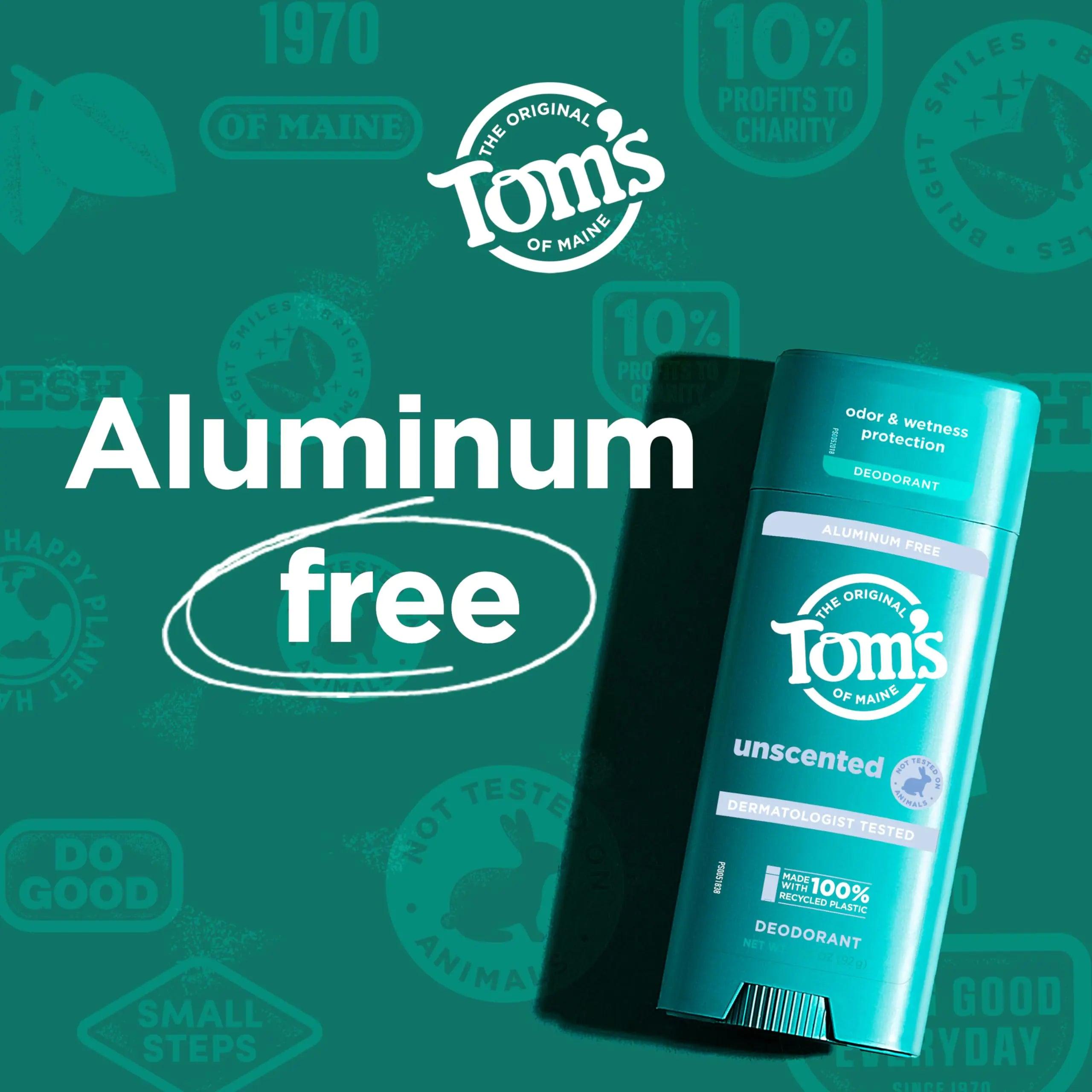 Tom’s of Maine Unscented Natural Deodorant for Women and Men, Aluminum Free, 3.25 oz, 2-Pack 3.25 Ounce (Pack of 2) - Evallys.com # #