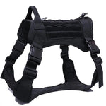 Nylon Tactical Dog Harness with Handle & Bungee Leash for Large Dogs - Evallys.com # #