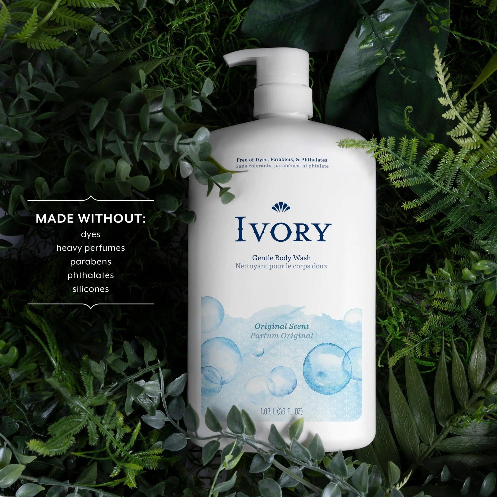 Ivory Gentle Body Wash, Designed for the Whole Family, Free of Dyes Heavy Perfumes Parabens Phthalates & Silicones, Original Scent, 35 oz 35 Fl Oz (Pack of 1) - Evallys.com # #