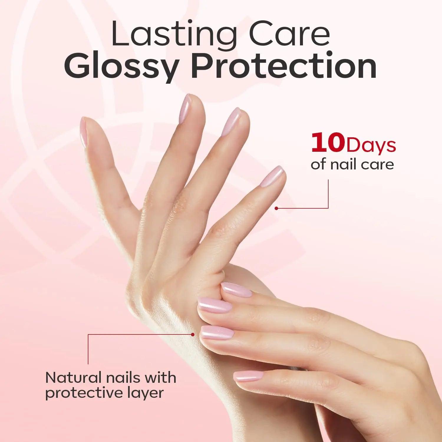 modelones Nail Strengthener, Sparkle Pink Nail Natural Concealer Foundation Polish Air Dry Nail Growth Polish for Damaged Nails Imperfection Masking Gifts for Women 15ml - Evallys.com # #