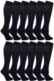 Winterlace Women’s Trouser Socks, Opaque Stretchy Nylon Knee High, Many Colors, 6 or 12 Pairs 12 Pairs Black - Evallys.com