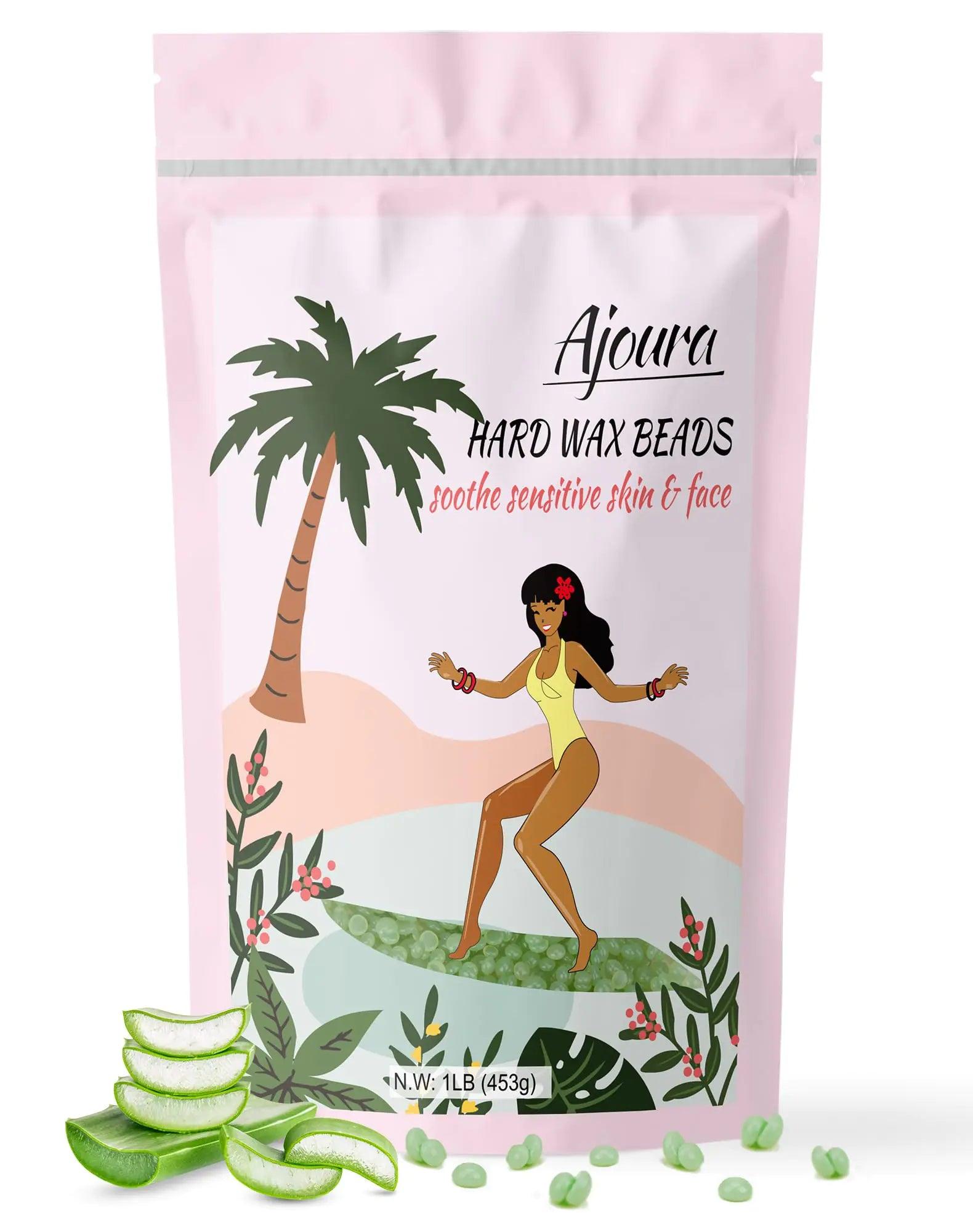 Ajoura 2.5 lb Wax Beads for Hair Removal - Premium Hard Wax for Coarse Hair, Ideal for Brazilian Bikini, Legs, Face, Underarms, Arms, Chest, Back - Sensitive Skin for Efficient Home & Salon Waxing Off White-2.5lb - Evallys.com # #