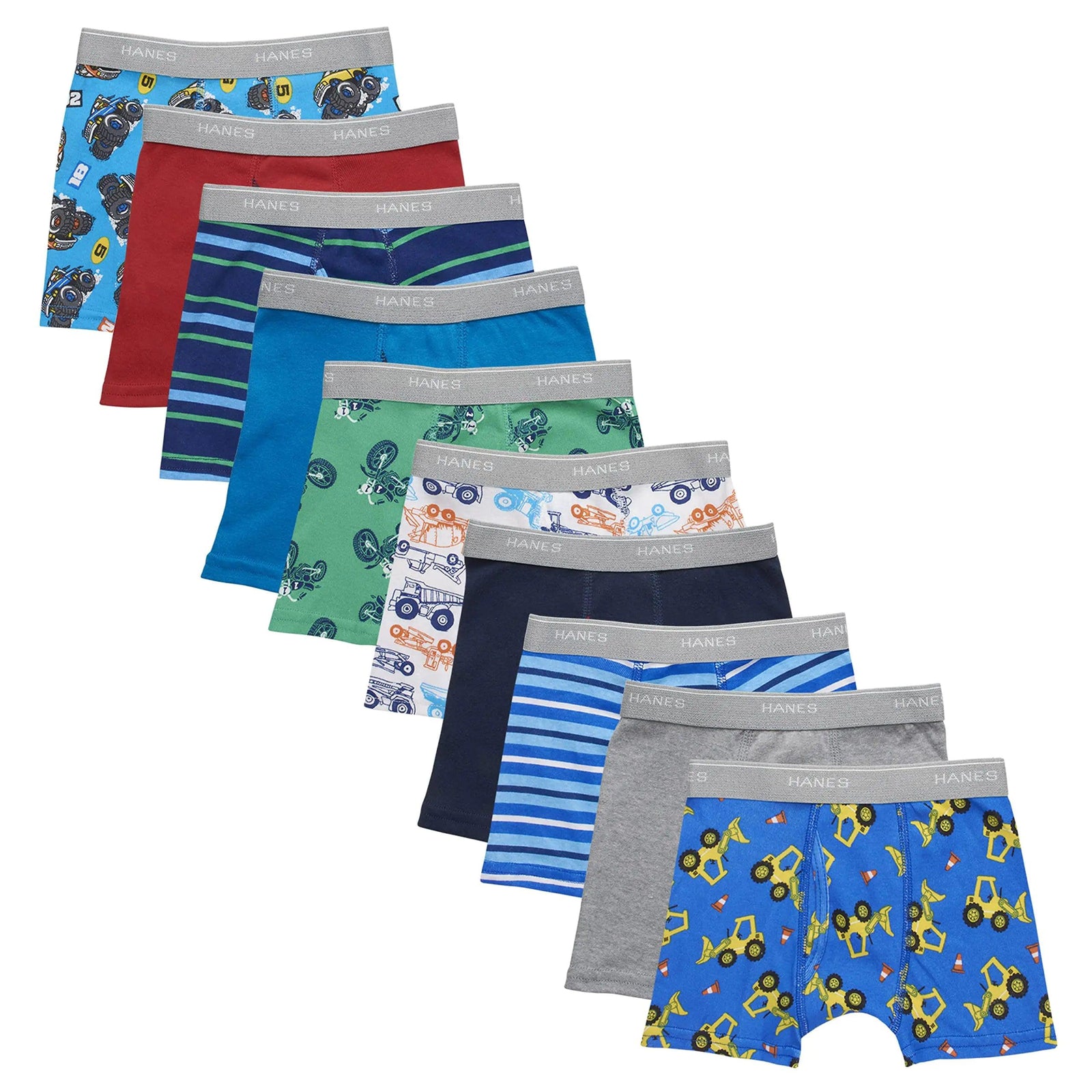 Hanes boys And Toddler Underwear, Comfort Flex and Comfortsoft Boxer Briefs, Multiple Packs Available pack of 10 2-3T Days of Week Assorted - 7 Pack - Evallys.com