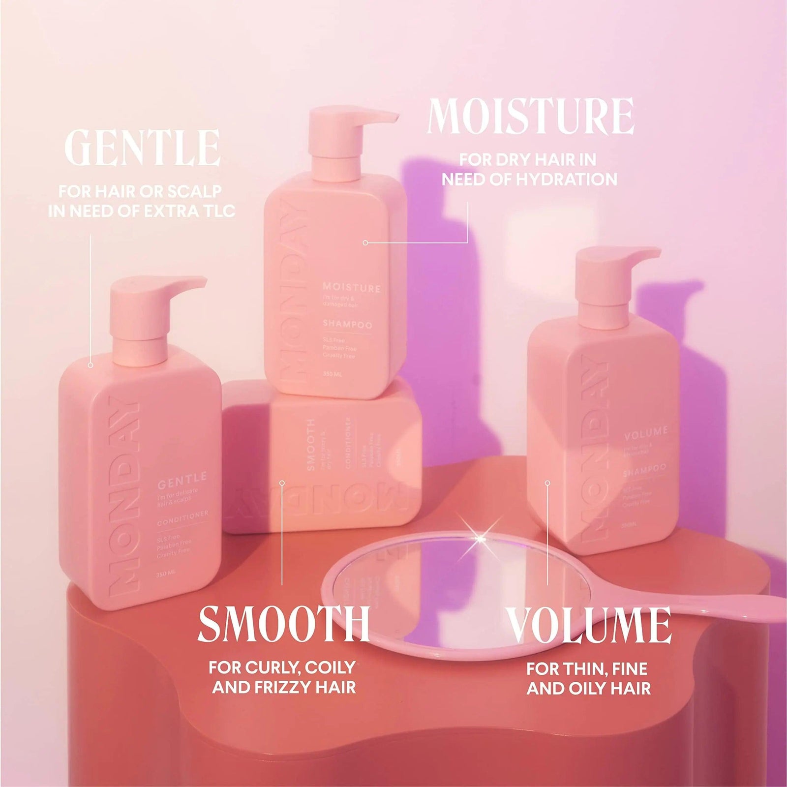 MONDAY HAIRCARE Volume Shampoo + Conditioner Set (2 Pack) 12oz Each for Thin, Fine, and Oily Hair, Made from Coconut Oil, Ginger Extract, & Vitamin E, 100% Recyclable Bottles - Evallys.com # #