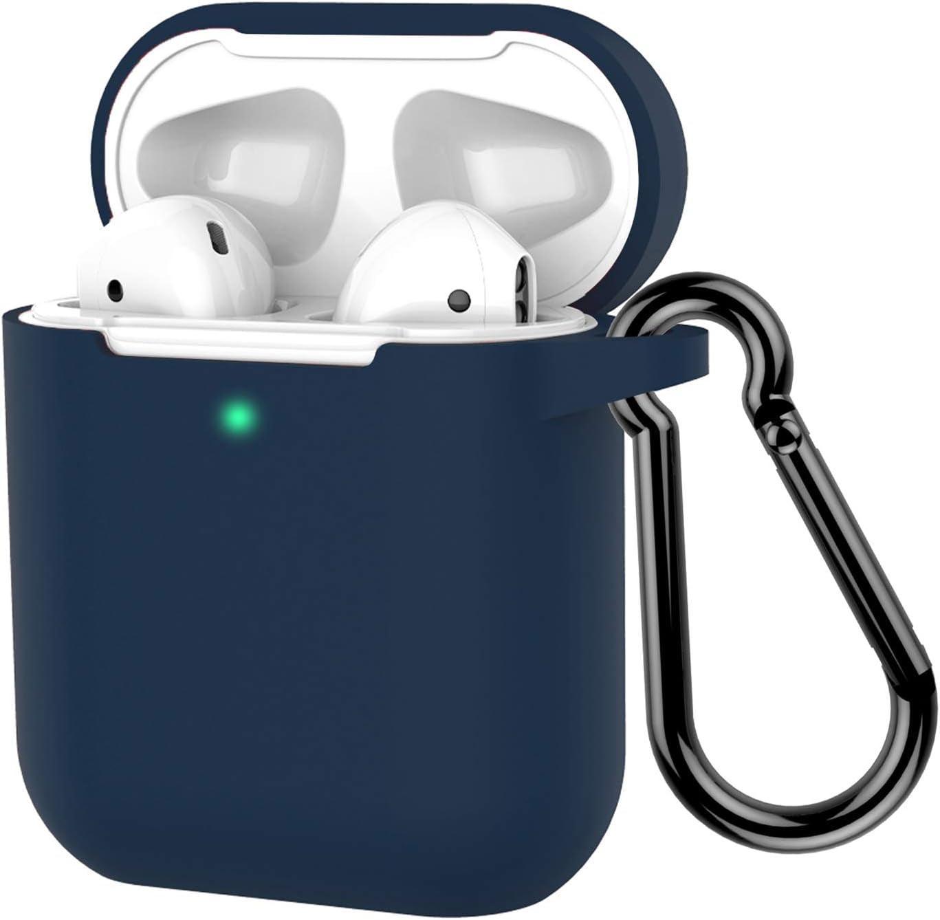 Coffea Protective Silicone Case with Keychain for Apple Airpods 2 (Black) - Evallys.com # #