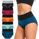 ASIMOON Tummy Control High Waisted Underwear for Women Cotton Plus Size Full Coverage Panties Ladies Briefs X-Large Multicoloured-a-5 Pack - Evallys.com