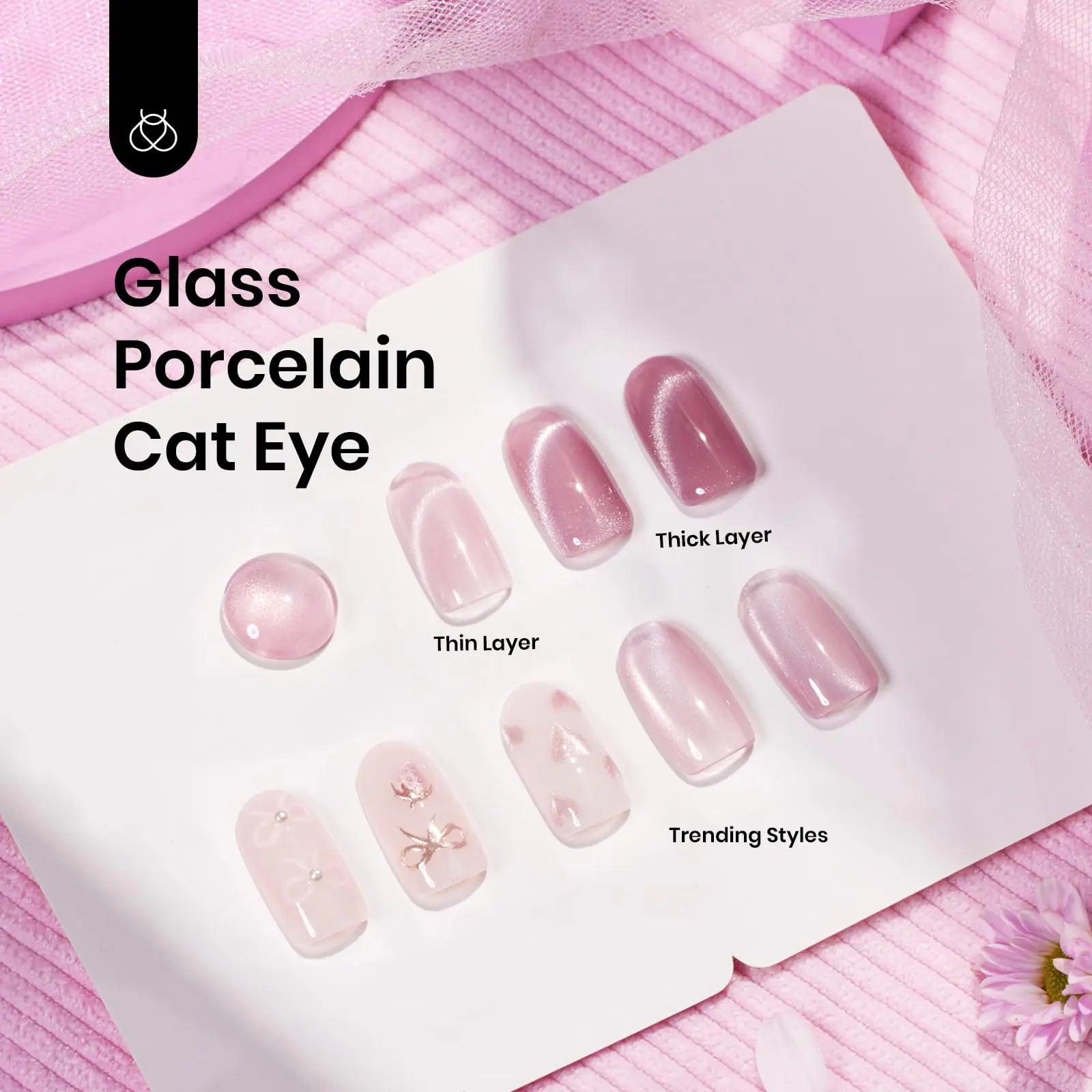 Beetles Cat Eye Gel Nail Polish, 15ML Pink Cat Eye Glitter Gel Nail Polish, Holographic Glitter Pink Cat Eye Magnetic Gel Nail Polish, Reflective Translucent Gel Polish Nail Art DIY at Home 0-0-1-Pink Cat Eye Gel Nail Polish - Evallys.com # #