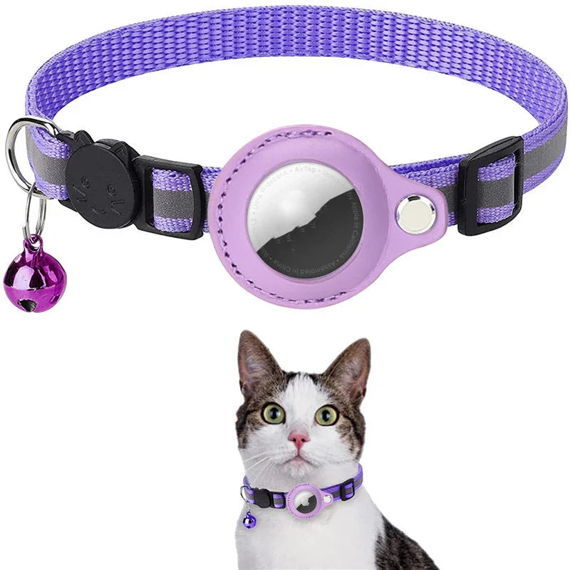 Reflective Collar Waterproof Holder Case For Airtag Air Tag Airtags Protective Cover Cat Dog Kitten Puppy Nylon Collar - Evallys.com